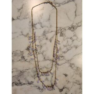 Vintage Avon Gold-Tone Necklace With Pink Glass Beads